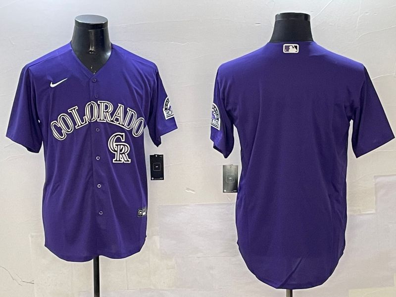 Men Colorado Rockies Blank Purple Game 2025 Nike MLB Jersey style 3->colorado rockies->MLB Jersey
